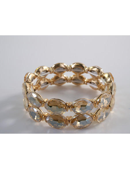 Bransoletka Kryształowa na rękę DUŻE KRYSZTAŁY  Lolita Accessories ZŁOTY
