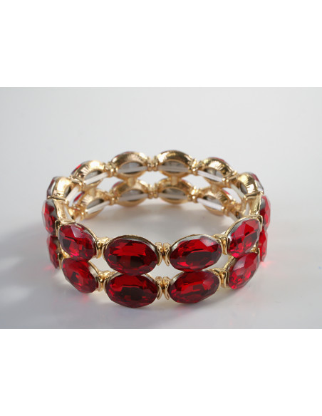 Bransoletka Kryształowa na rękę DUŻE KRYSZTAŁY  Lolita Accessories CZERWONY