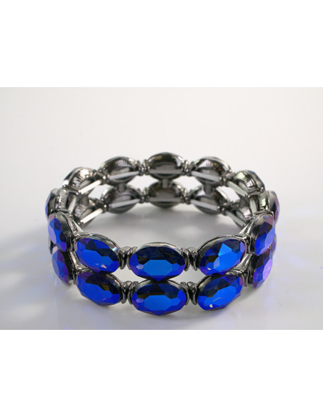 Bransoletka Kryształowa na rękę DUŻE KRYSZTAŁY  Lolita Accessories CHABROWY