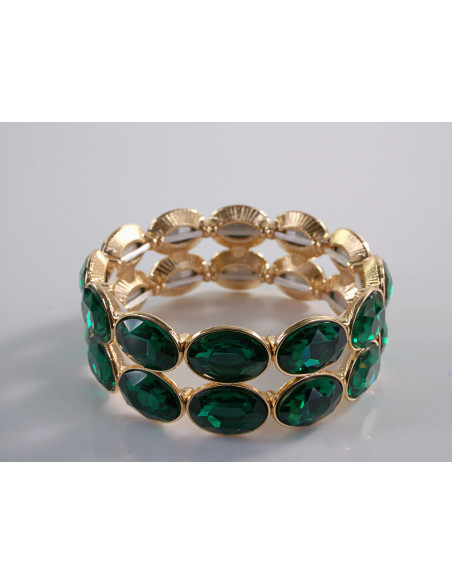 Bransoletka Kryształowa na rękę DUŻE KRYSZTAŁY  Lolita Accessories ZIELONY