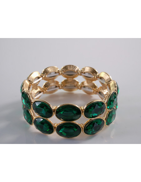 Bransoletka Kryształowa na rękę DUŻE KRYSZTAŁY  Lolita Accessories ZIELONY
