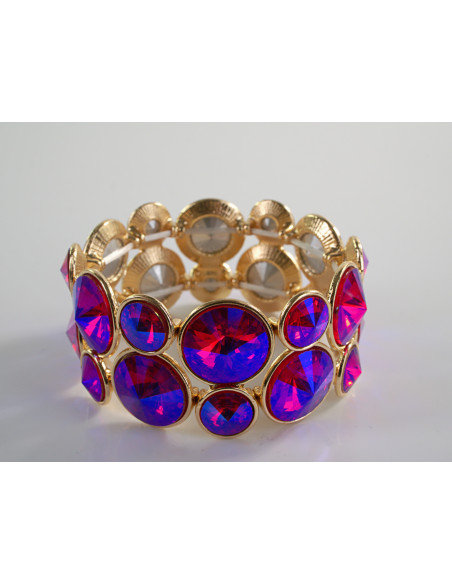 Bransoletka Kryształowa na rękę KRYSZTAŁY Lolita Accessories FUKSJA