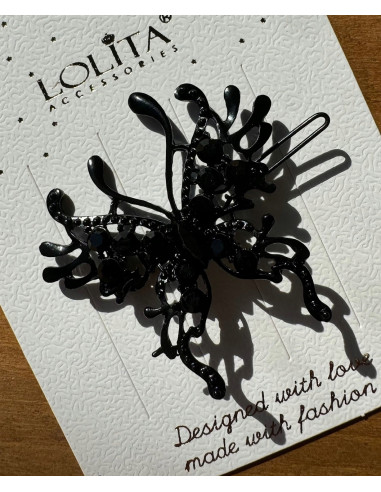 Spinka DO WŁOSÓW CZARNY MOTYL MOTYLE LOLITA AKCESORIA