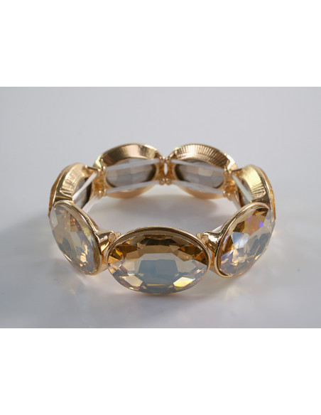 Bransoletka Kryształowa na rękę KRYSZTAŁY ELIPSY Lolita Accessories ZŁOTY