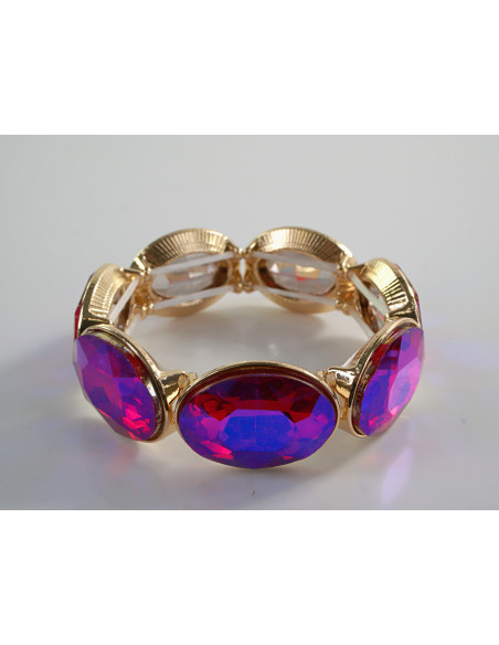 Bransoletka Kryształowa na rękę KRYSZTAŁY ELIPSY Lolita Accessories FUKSJA