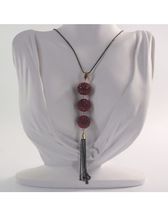 NASZYJNIK DŁUGI WISIOR  MEDALION Lolita Akcesoria TRZY KULE