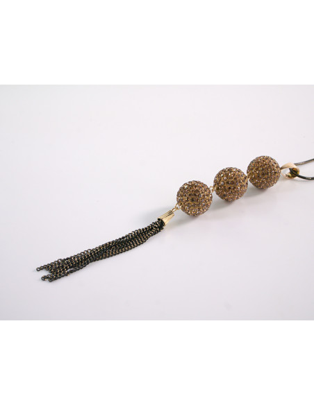 NASZYJNIK DŁUGI WISIOR  MEDALION Lolita Akcesoria ZŁOTE KULE