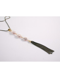 NASZYJNIK DŁUGI WISIOR  MEDALION Lolita Akcesoria PERŁOWE...