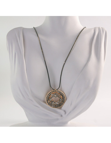 NASZYJNIK DŁUGI WISIOR MEDALION Lolita...