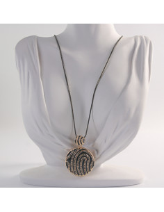 NASZYJNIK DŁUGI WISIOR MEDALION Lolita Akcesoria CZARNY... 2