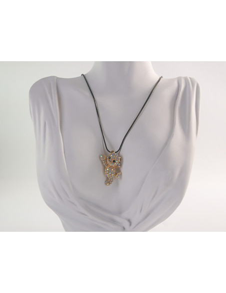 NASZYJNIK DŁUGI WISIOR MEDALION Lolita Akcesoria ZŁOTY MIS NIEDZWIADEK