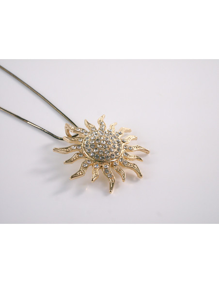 NASZYJNIK DŁUGI WISIOR MEDALION Lolita Akcesoria ZŁOTE SŁOŃCE SŁONECZKO