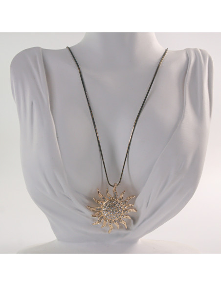 NASZYJNIK DŁUGI WISIOR MEDALION Lolita Akcesoria ZŁOTE SŁOŃCE SŁONECZKO