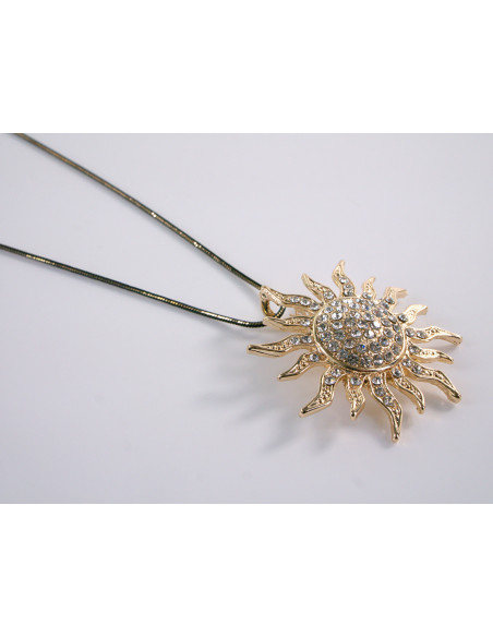NASZYJNIK DŁUGI WISIOR MEDALION Lolita Akcesoria ZŁOTE SŁOŃCE SŁONECZKO