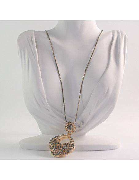 NASZYJNIK DŁUGI WISIOR MEDALION Lolita Akcesoria ZŁOTY MEDALION