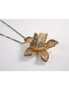 NASZYJNIK DŁUGI WISIOR MEDALION Lolita Akcesoria ZŁOTY KWIAT 2