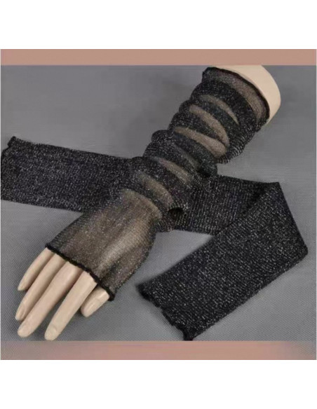 RĘKAWICZKI bez PALCÓW SIATECZKA Z CYRKONIAMI WIECZOROWE LOLITA AKCESORIA