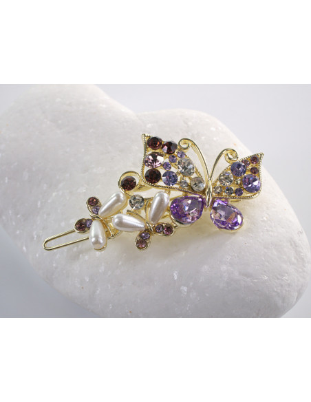 SPINKA  do włosów MOTYL MOTYLEK  Z KRYSZTAŁKAMI  Lolita Akcesoria FIOLETOWY