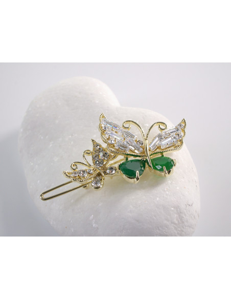 SPINKA  do włosów MOTYL MOTYLEK  Z KRYSZTAŁKAMI  Lolita Akcesoria ZIELONY