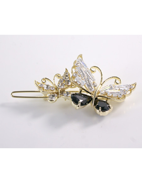 SPINKA  do włosów MOTYL MOTYLEK  Z KRYSZTAŁKAMI  Lolita Akcesoria CZARNY