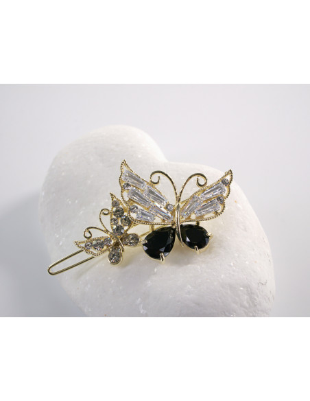 SPINKA  do włosów MOTYL MOTYLEK  Z KRYSZTAŁKAMI  Lolita Akcesoria CZARNY
