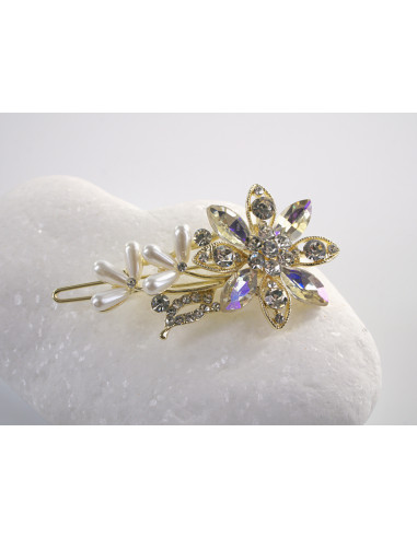 SPINKA  do włosów KWIATEK KWIAT Z KRYSZTAŁKAMI...