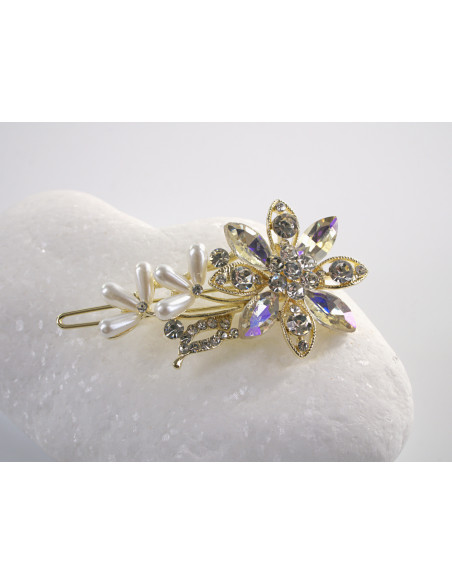 SPINKA  do włosów KWIATEK KWIAT Z KRYSZTAŁKAMI  Lolita Akcesoria CRYSTAL AB