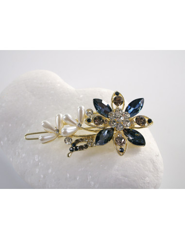 SPINKA  do włosów KWIATEK KWIAT Z KRYSZTAŁKAMI...