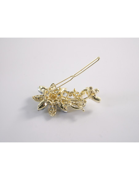 SPINKA  do włosów KWIATEK KWIAT Z KRYSZTAŁKAMI  Lolita Akcesoria GRANATOWY