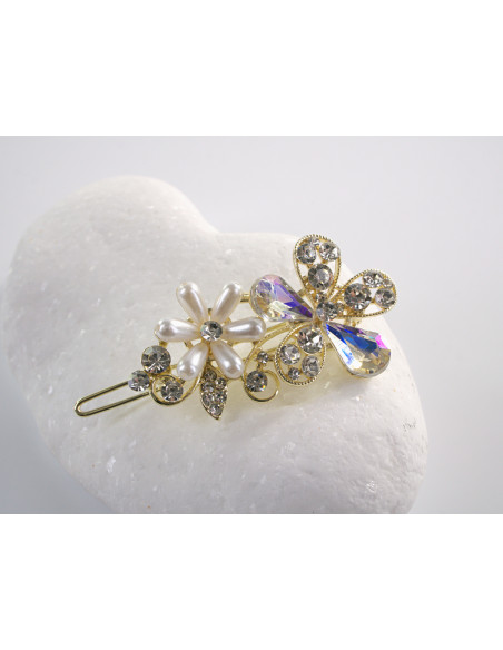 SPINKA  do włosów KWIATEK KWIAT Z KRYSZTAŁKAMI  Lolita Akcesoria CRYSTAL AB