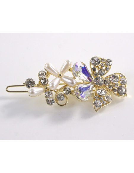 SPINKA  do włosów KWIATEK KWIAT Z KRYSZTAŁKAMI  Lolita Akcesoria CRYSTAL AB