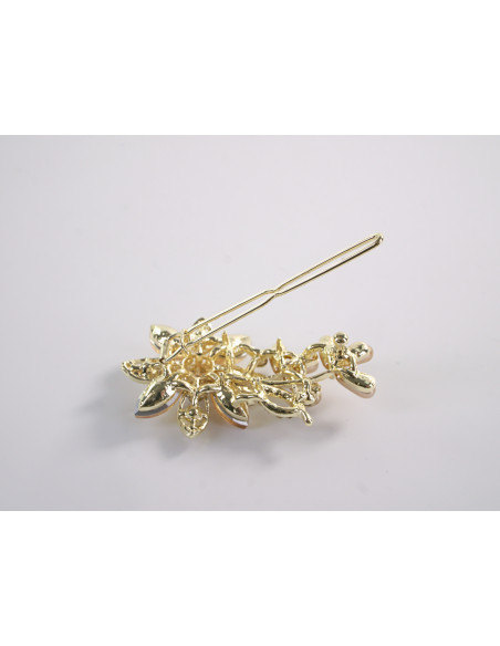 SPINKA  do włosów KWIATEK KWIAT Z KRYSZTAŁKAMI  Lolita Akcesoria MIODOWY