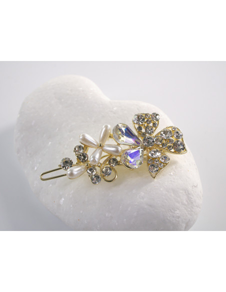 SPINKA  do włosów KWIATEK KWIAT Z KRYSZTAŁKAMI  Lolita Akcesoria CRYSTAL AB