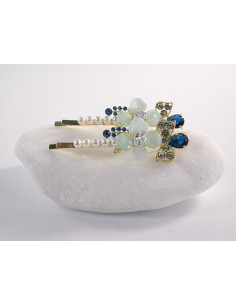 Wsuwka do włosów z KWIATKAMI z kryształkami 2 szt. Lolita...