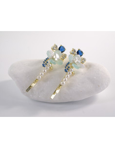 Wsuwka do włosów z KWIATKAMI z kryształkami 2 szt. Lolita... 2