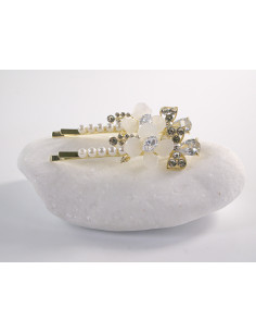 Wsuwka do włosów z KWIATKAMI  z kryształkami 2 szt....