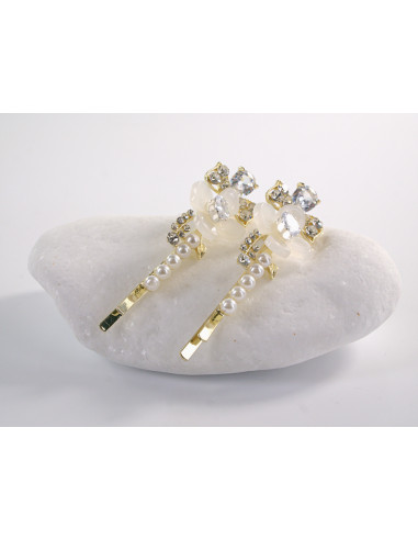 Wsuwka do włosów z KWIATKAMI  z kryształkami 2...