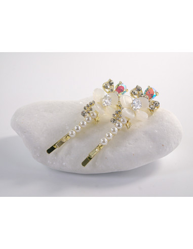 Wsuwka do włosów z KWIATKAMI  z kryształkami 2...