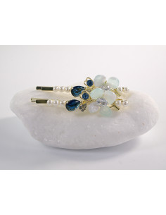 Wsuwka do włosów z KWIATKAMI  z kryształkami 2 szt....