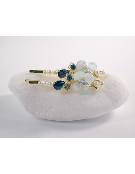 Wsuwka do włosów z KWIATKAMI  z kryształkami 2 szt. Lolita Akcesoria