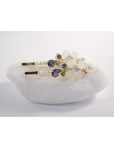 Wsuwka do włosów z KWIATKAMI  z kryształkami 2 szt....