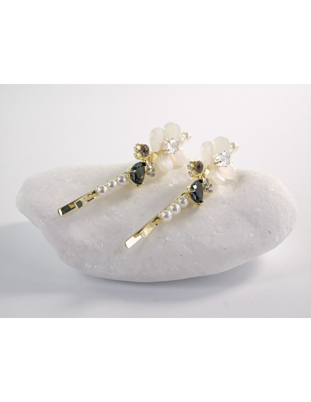 Wsuwka do włosów z KWIATKAMI  z kryształkami 2 szt. Lolita Akcesoria