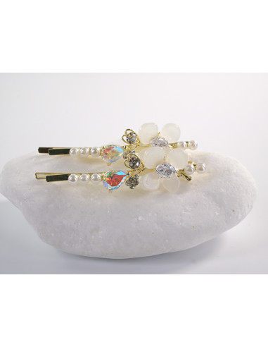 Wsuwka do włosów z KWIATKAMI  z kryształkami 2...