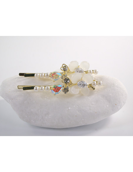 Wsuwka do włosów z KWIATKAMI  z kryształkami 2 szt. Lolita Akcesoria