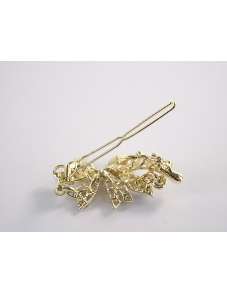 SPINKA  do włosów KOKARDKA Z KRYSZTAŁKAMI  Lolita Akcesoria GRAFITOWY