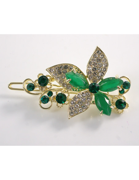 SPINKA  do włosów KWIATEK KWIAT Z KRYSZTAŁKAMI  Lolita Akcesoria ZIELONY