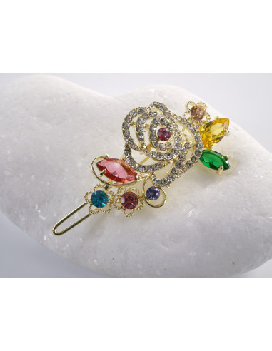 SPINKA  do włosów RÓŻA KWIAT Z KRYSZTAŁKAMI...