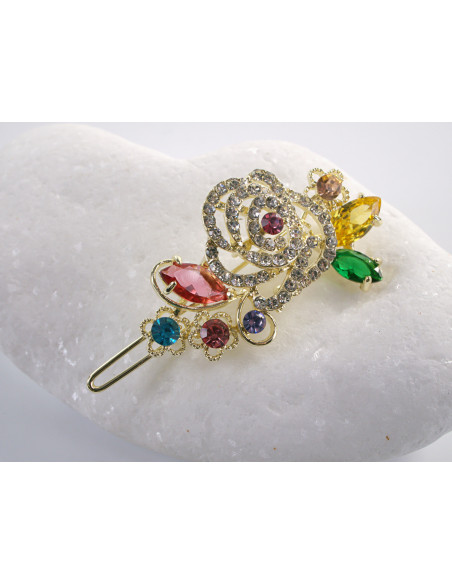 SPINKA  do włosów RÓŻA KWIAT Z KRYSZTAŁKAMI  Lolita Akcesoria KOLORY