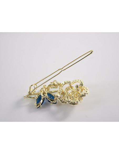 SPINKA  do włosów RÓŻA KWIAT Z KRYSZTAŁKAMI  Lolita Akcesoria CZARNY