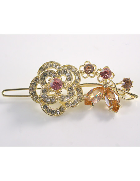 SPINKA  do włosów RÓŻA KWIAT Z KRYSZTAŁKAMI  Lolita Akcesoria MIODOWY